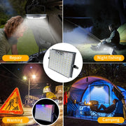 Portable Solar LED Flashlight USB Rechargeable Camping Light with Battery Indicator for Outdoor & Emergency Use