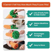Carrot Sniff Toy - Plush Snuffle Mat for Rabbits, Dogs & Small Pets
